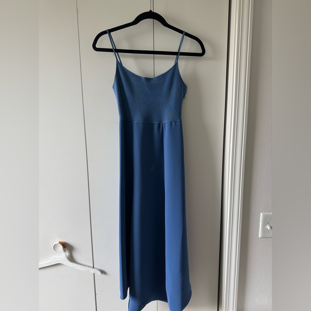 Theory Strapless Blue Dress